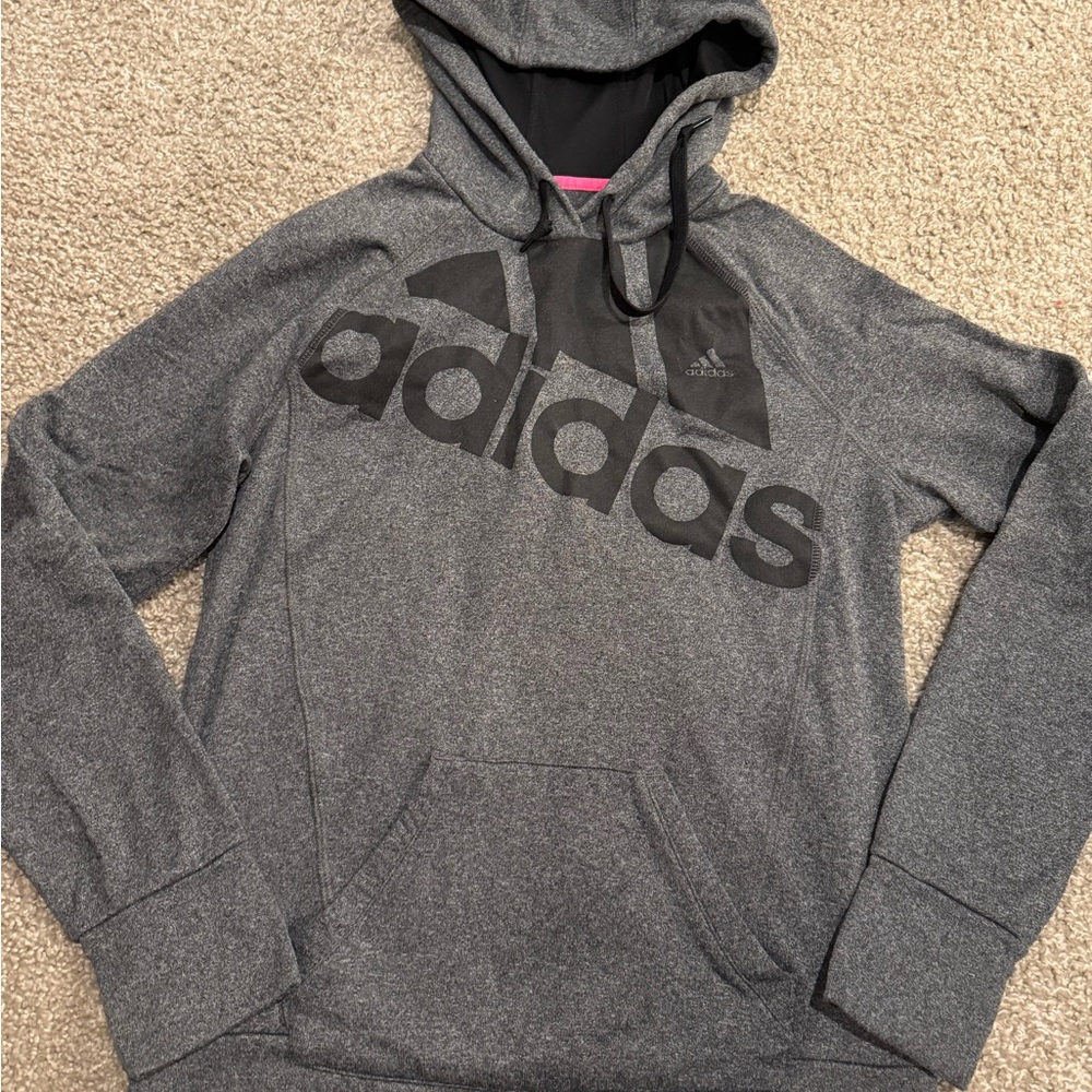 Adidas Gray Hoodie with Black Logo